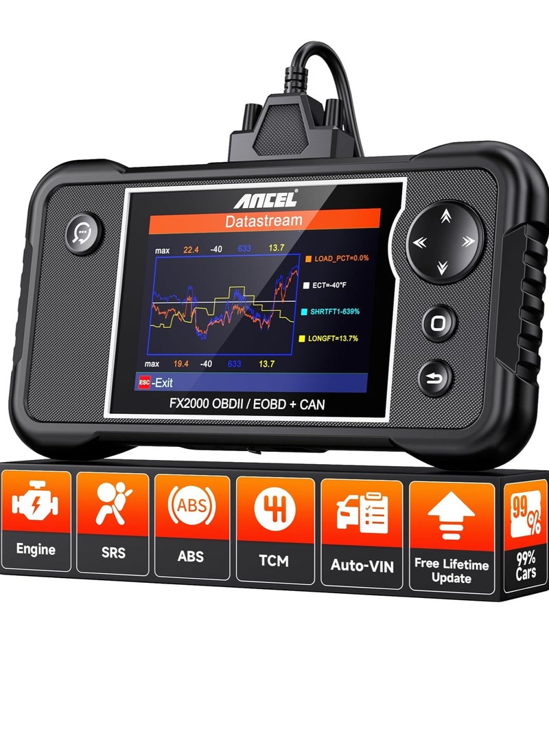 Ancel OBD2 Scanner Diagnostic Tool, ABS SRS Transmission Airbag Car Scanner, Check Engine Car Code Reader, Automotive Diagnostic Scanner - Image 1